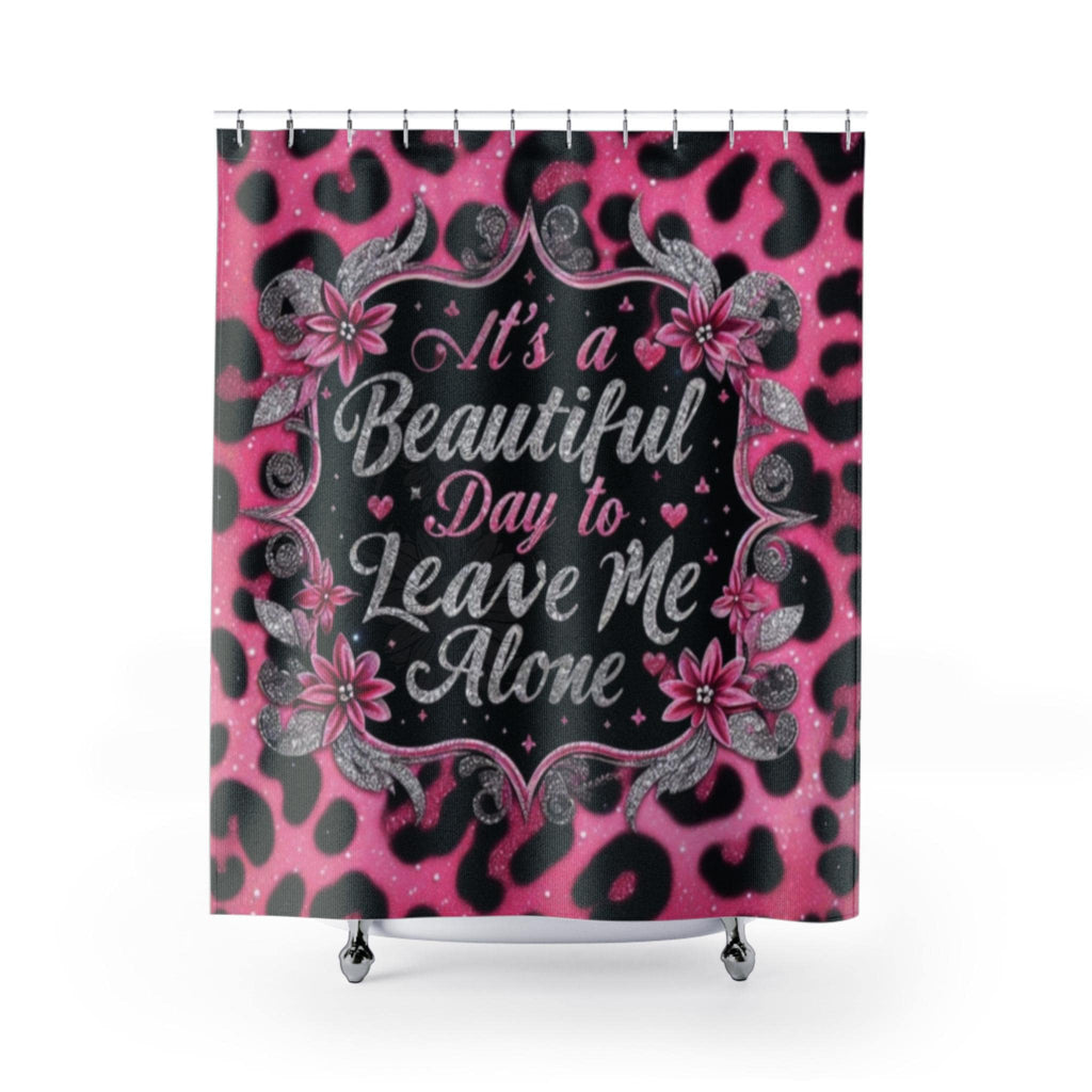 Sassy Leopard Print Shower Curtain: Boho Pink Bathroom Decor