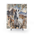 Rustic Horses Shower Curtain: Western Bohemian Bathroom Decor