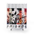 Retro Horror Movie Shower Curtain: "FRIENDS" Parody, Spooky Bathroom Decor