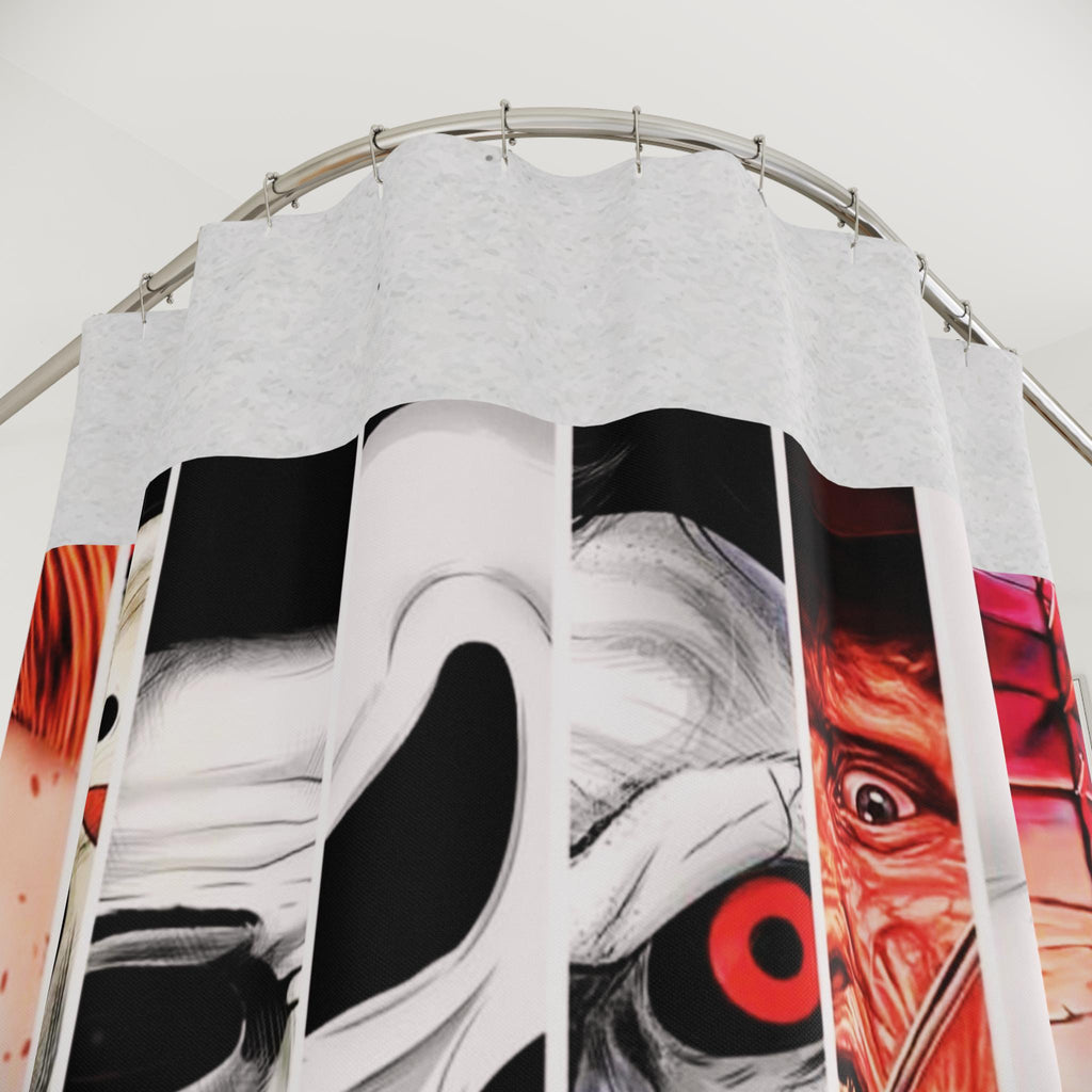 Retro Horror Movie Shower Curtain: "FRIENDS" Parody, Spooky Bathroom Decor
