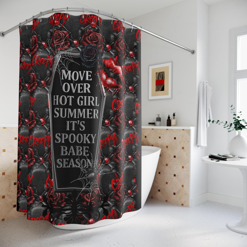 Gothic Dark Red Roses Shower Curtain - Spooky Halloween Decor