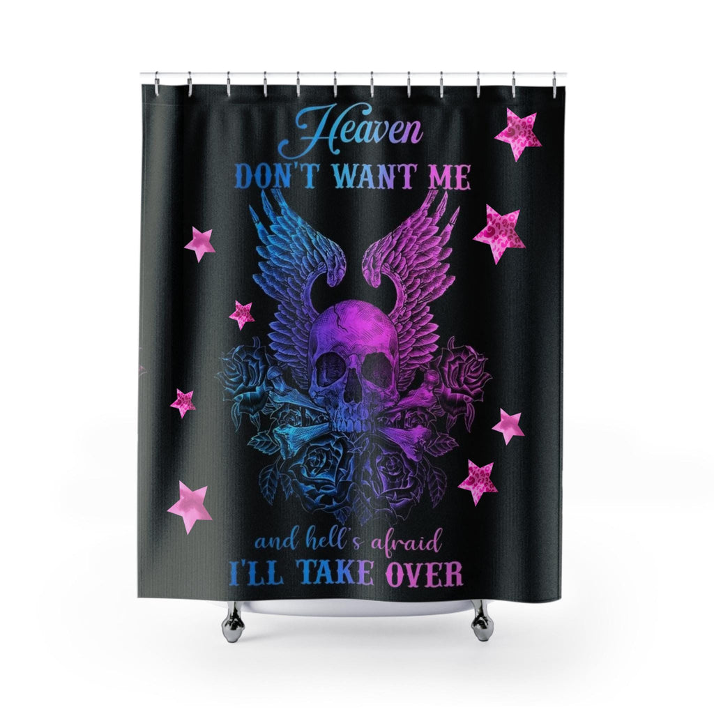 Gothic Shower Curtain: Heaven Don't Want Me - Alternative Bathroom Decor