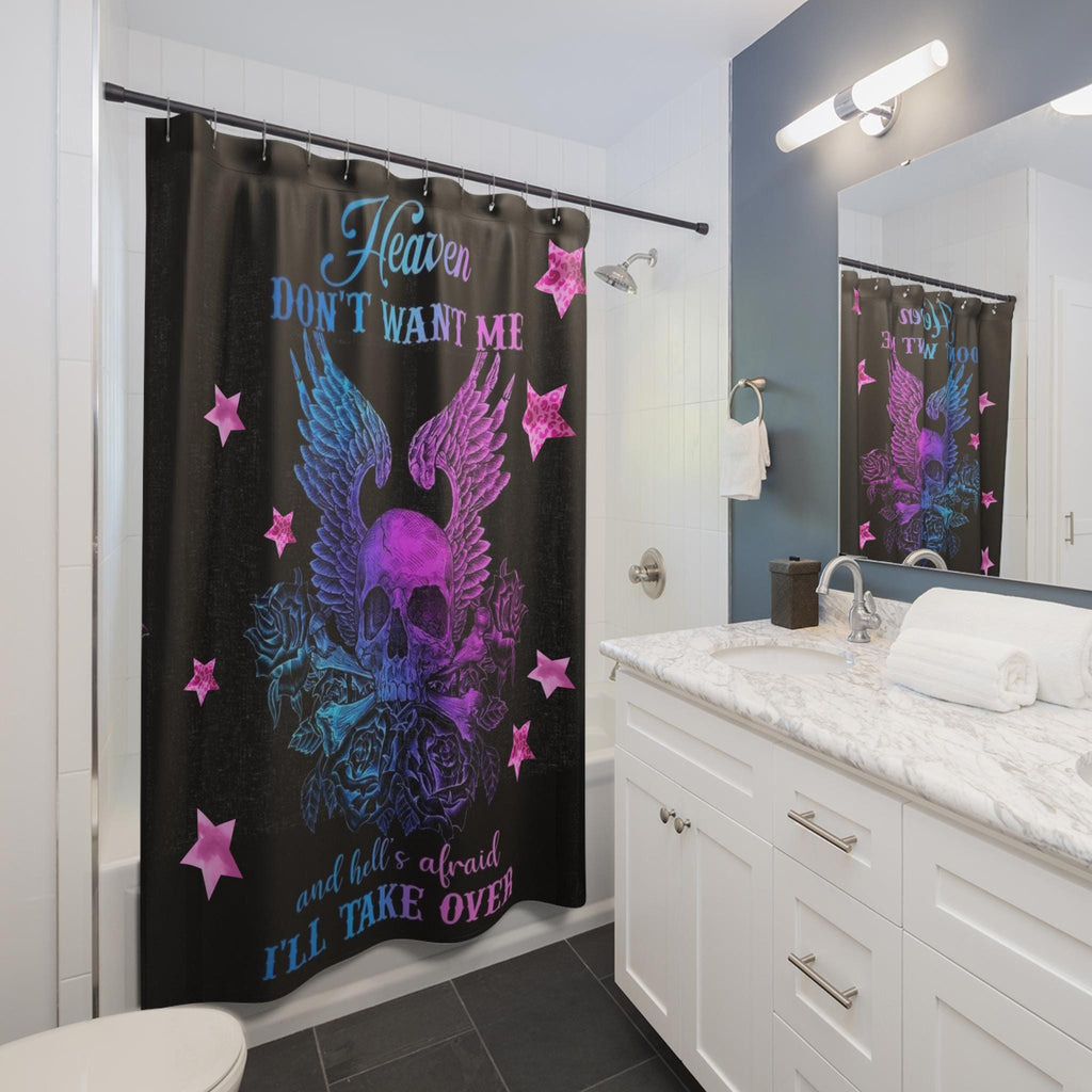 Gothic Shower Curtain: Heaven Don't Want Me - Alternative Bathroom Decor