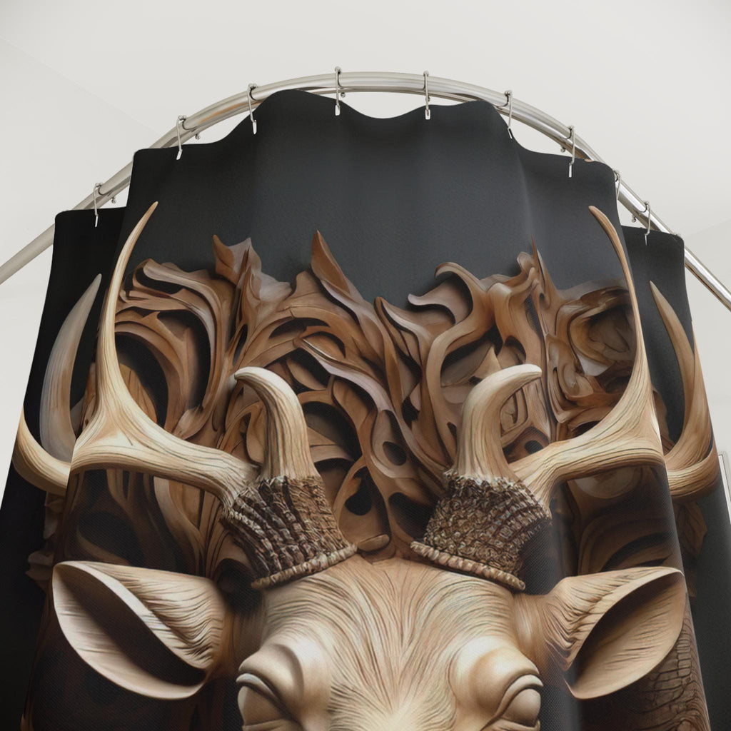 Hunting Buck Shower Curtain: Wildlife Cabin Decor