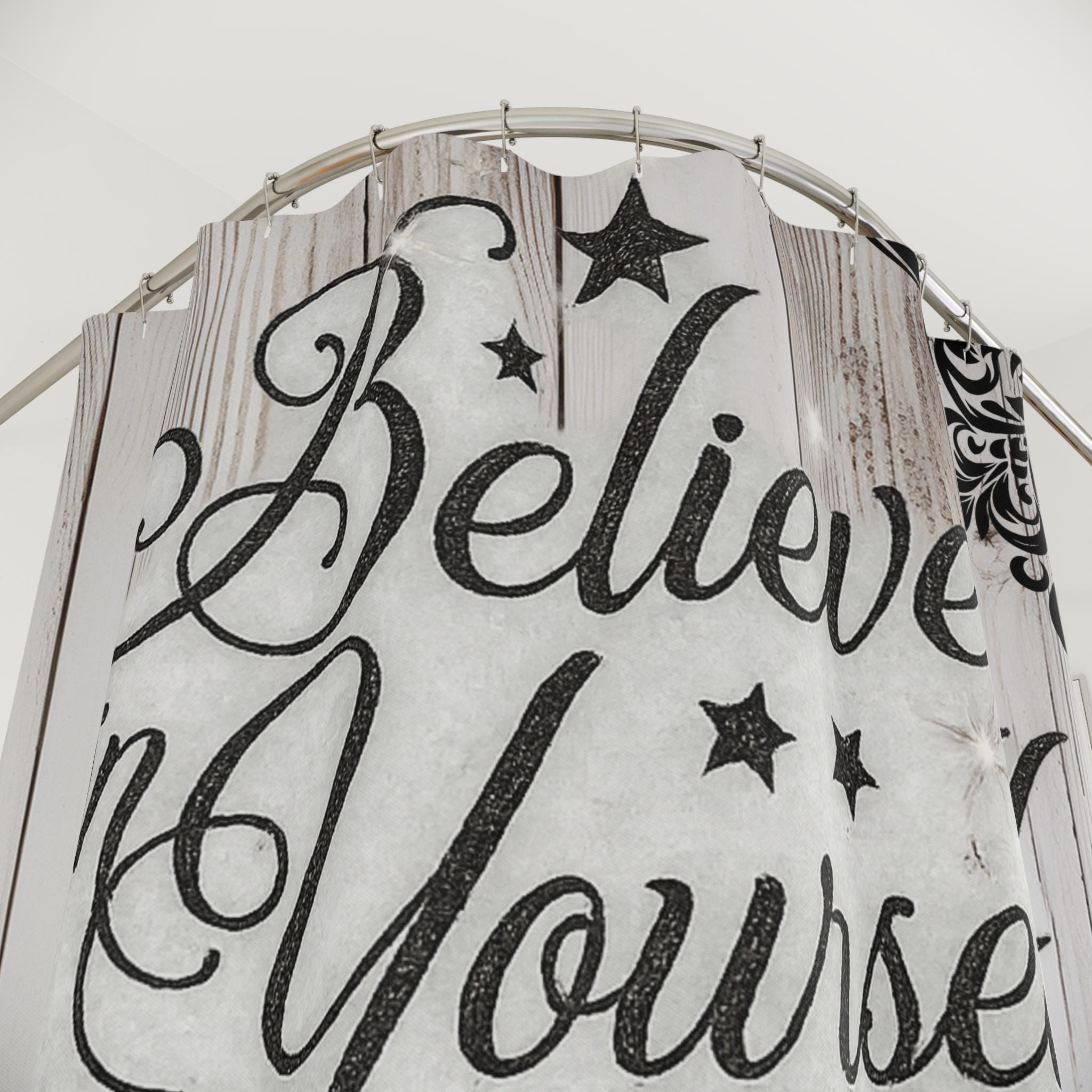 Believe in Yourself Shower Curtain: Motivational Home Art