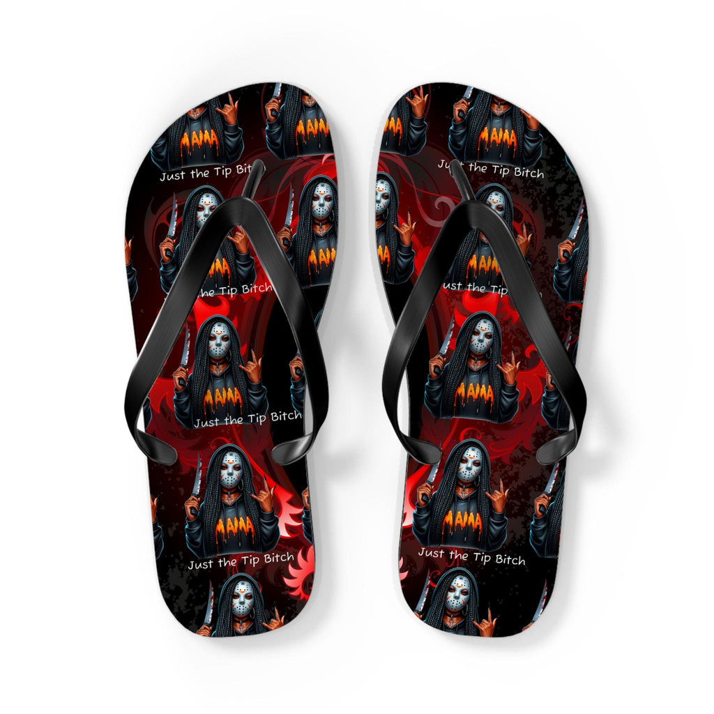 Gothic "Just the Tip" Flip Flops: Beach Sandals, Summer Footwear