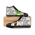 Women's Sneakers, Nightmare Before Xmas Print, Gothic Shoes, Halloween Footwear, Tim Burton Inspired Sneakers
