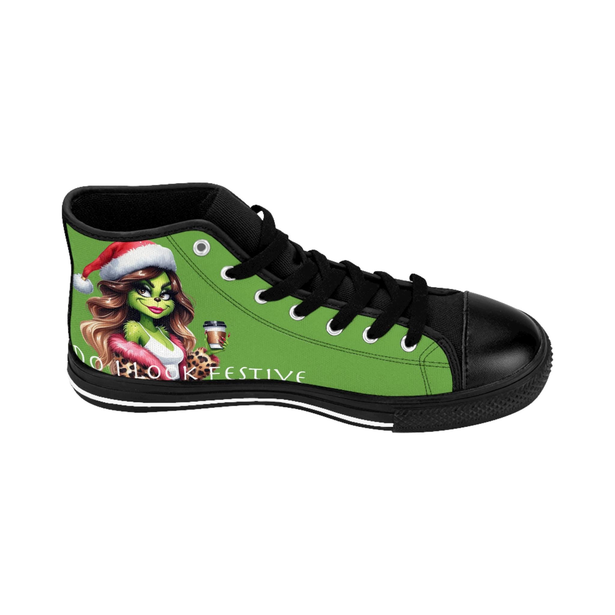 Grinch High Top Sneakers: Funny Festive Women's Shoes