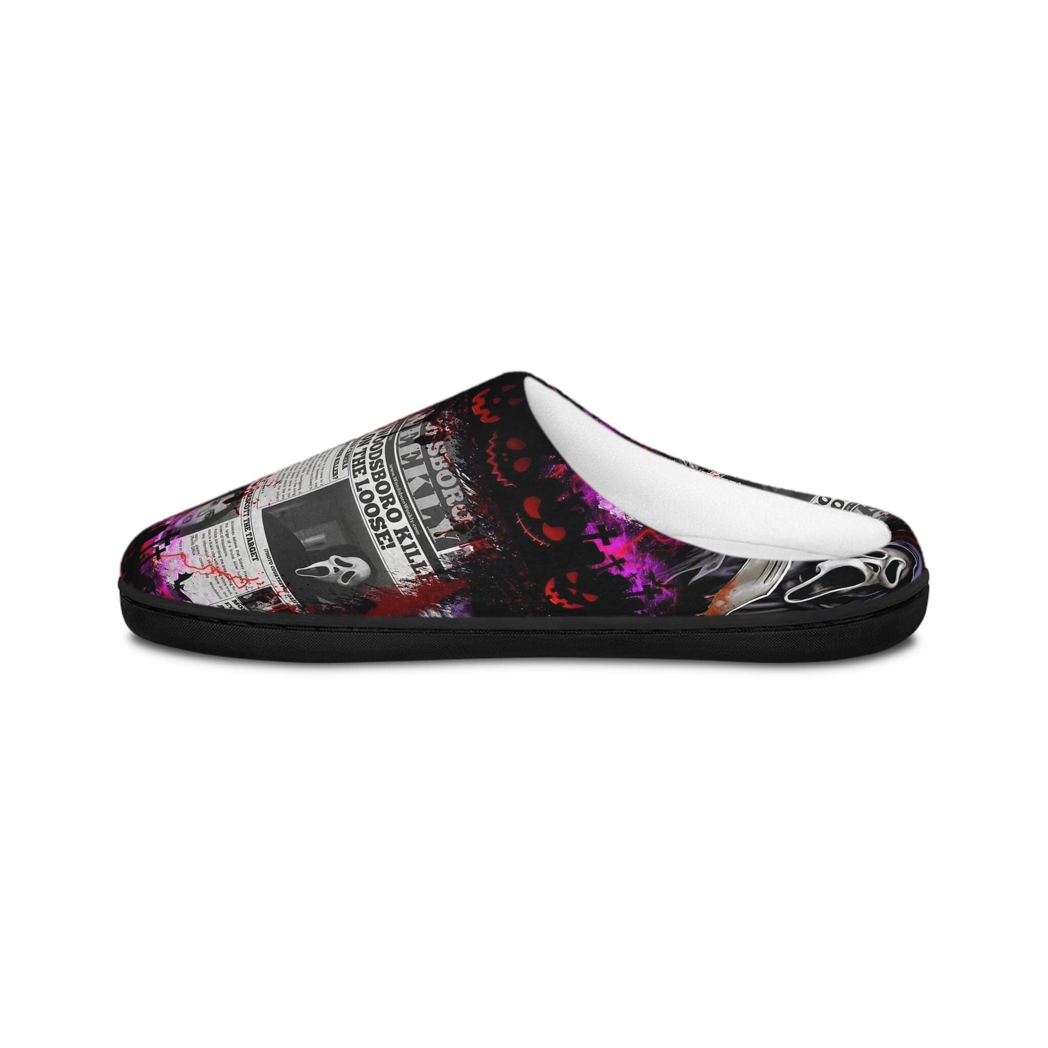 Men's Scream Movie Slippers: Horror Fan Lounge Shoes