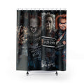 80s Slasher Mugshots Shower Curtain: Horror Movie Bathroom Decor