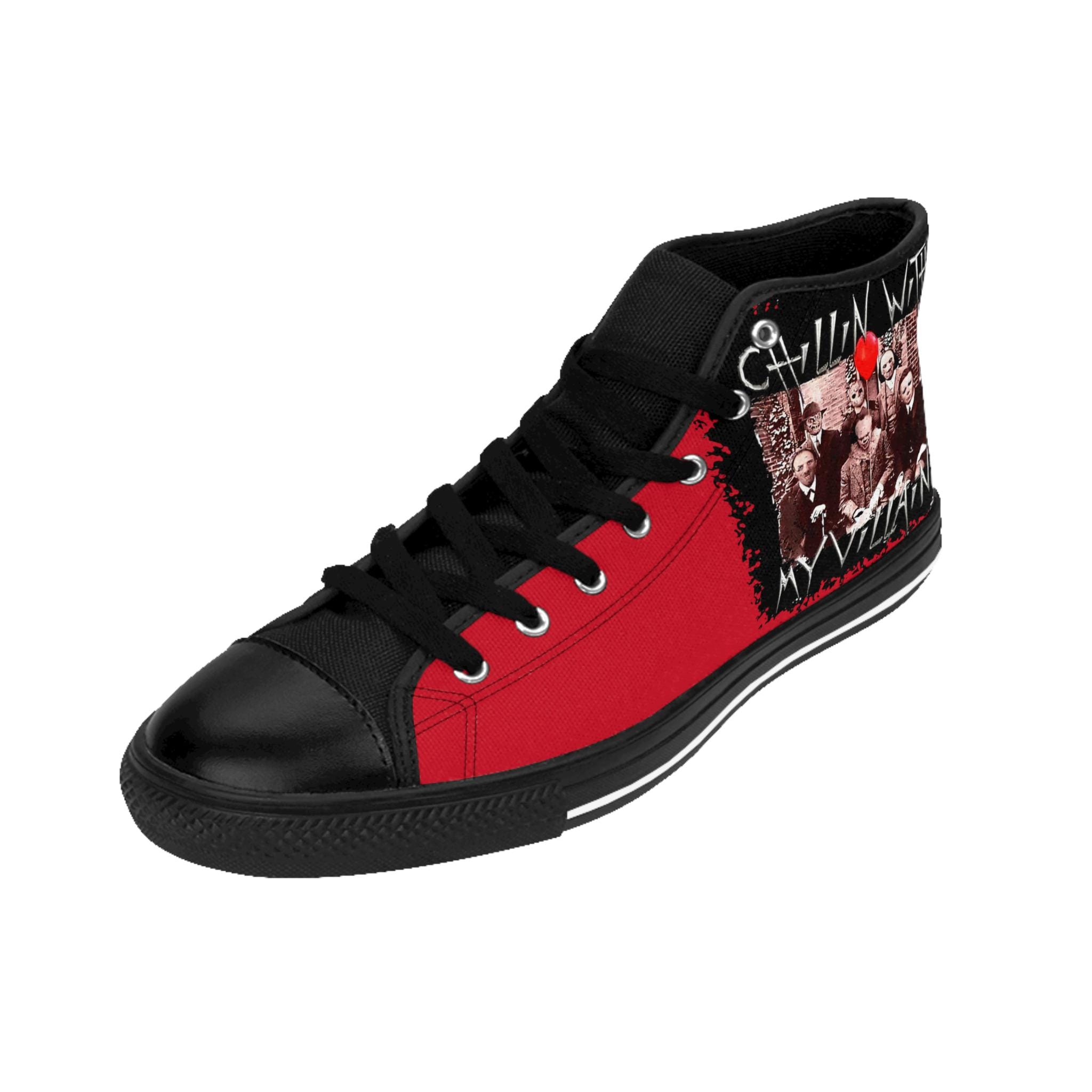Red Villains Canvas Sneakers: Women's Edgy Fashion