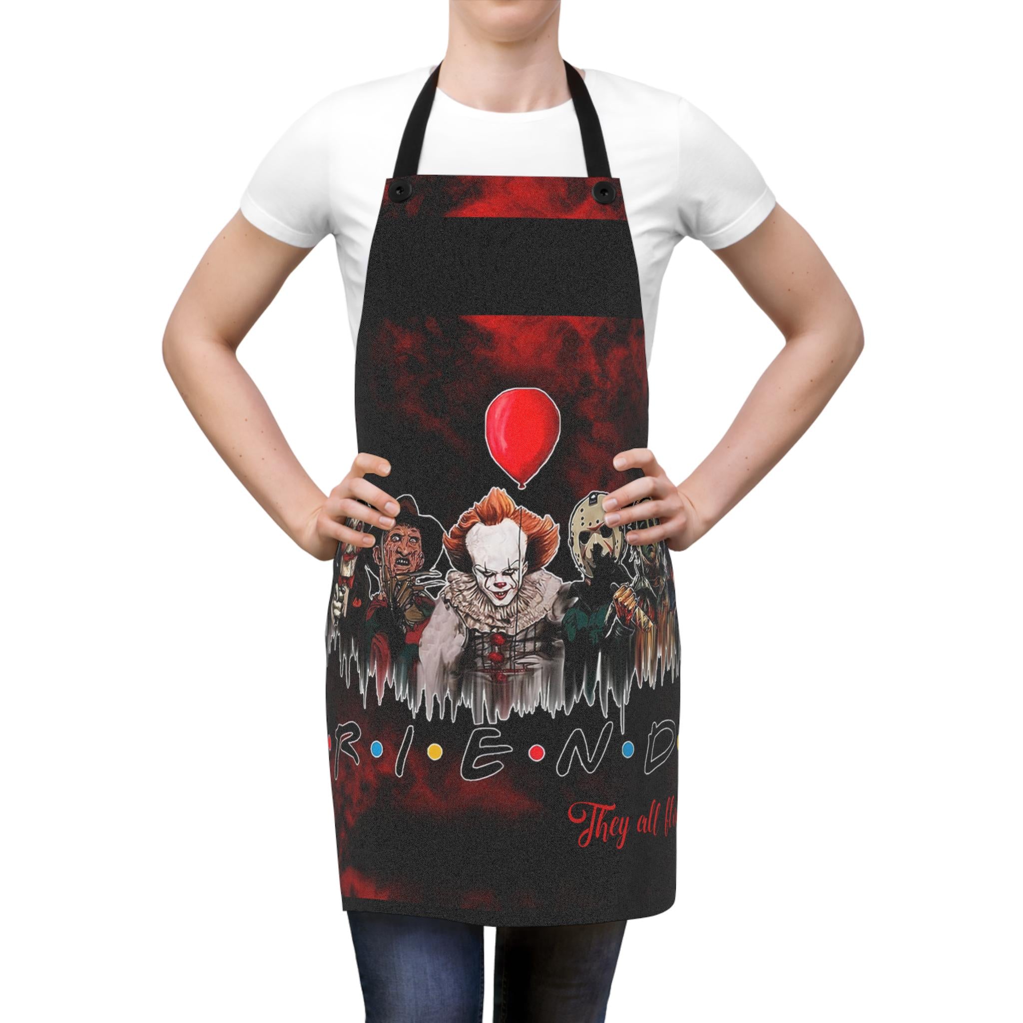 Friends Horror Slashers Retro Apron: Halloween Cooking Costume