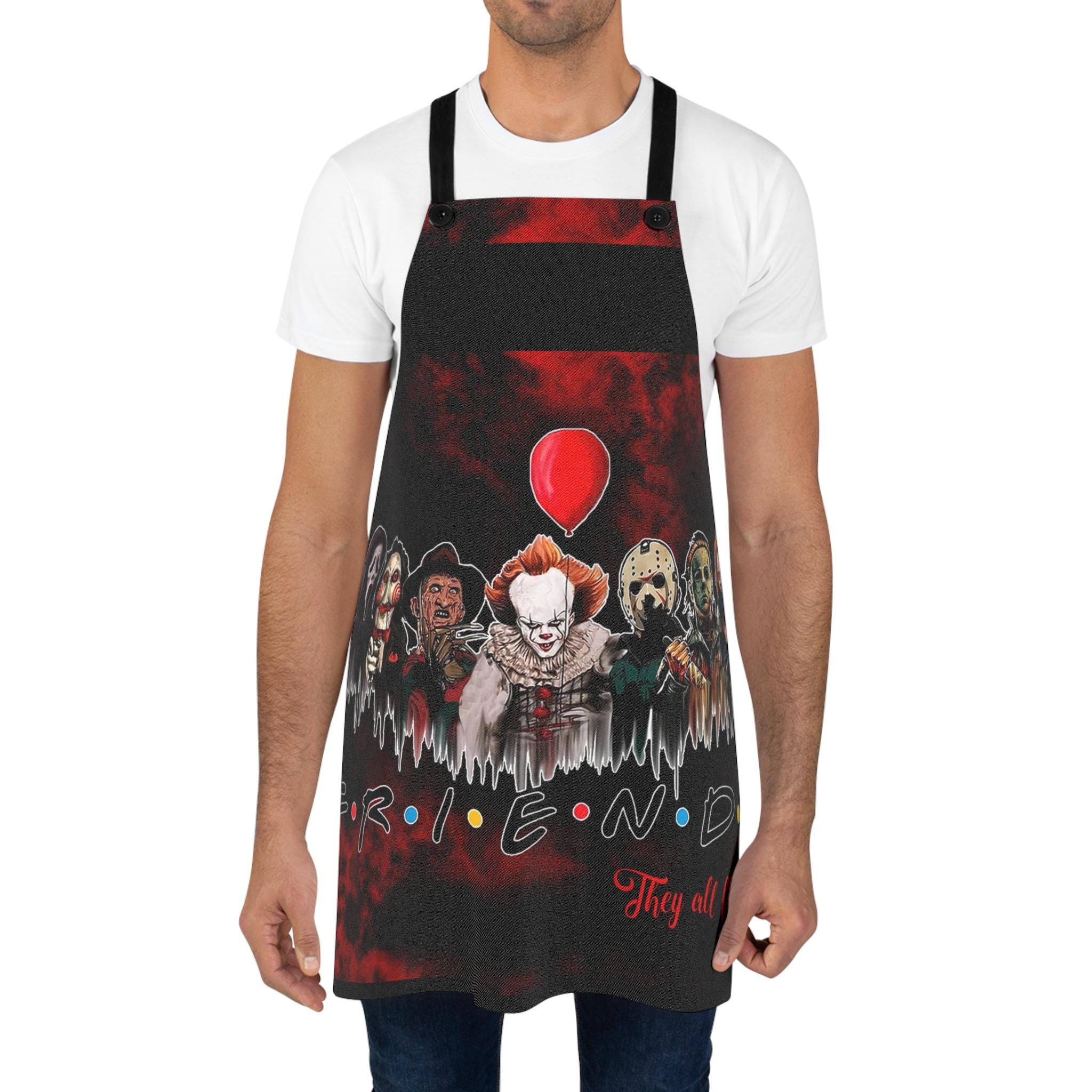 Friends Horror Slashers Retro Apron: Halloween Cooking Costume