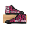 Pink Goth Be Careful Trust, Women's Fashion Shoes, Statement Sneaker, Trust Inspirational Footwear