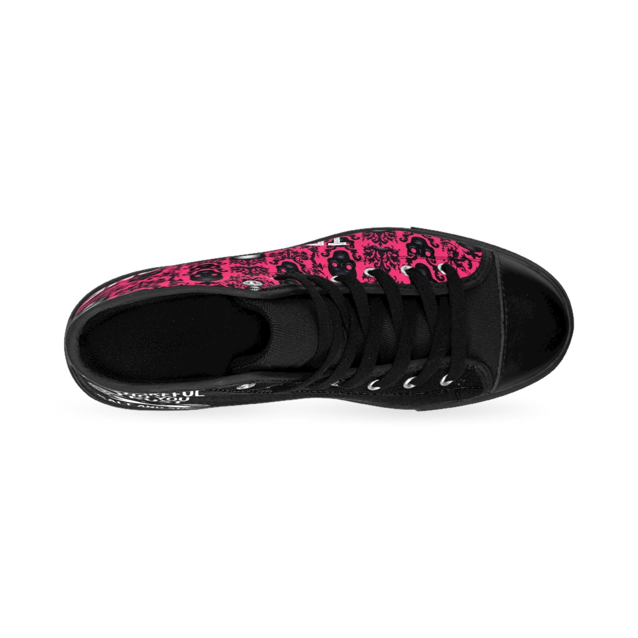 Pink Goth Be Careful Trust, Women's Fashion Shoes, Statement Sneaker, Trust Inspirational Footwear