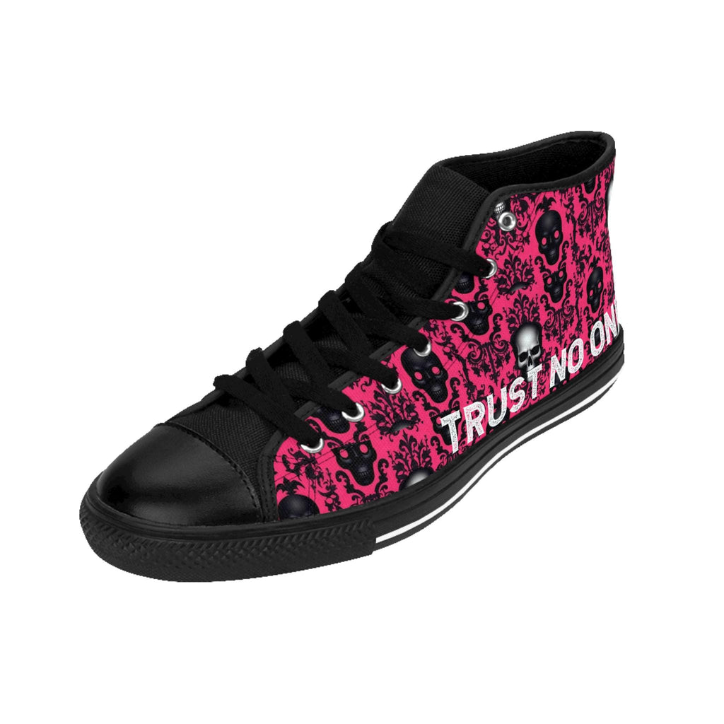 Pink Goth Be Careful Trust, Women's Fashion Shoes, Statement Sneaker, Trust Inspirational Footwear