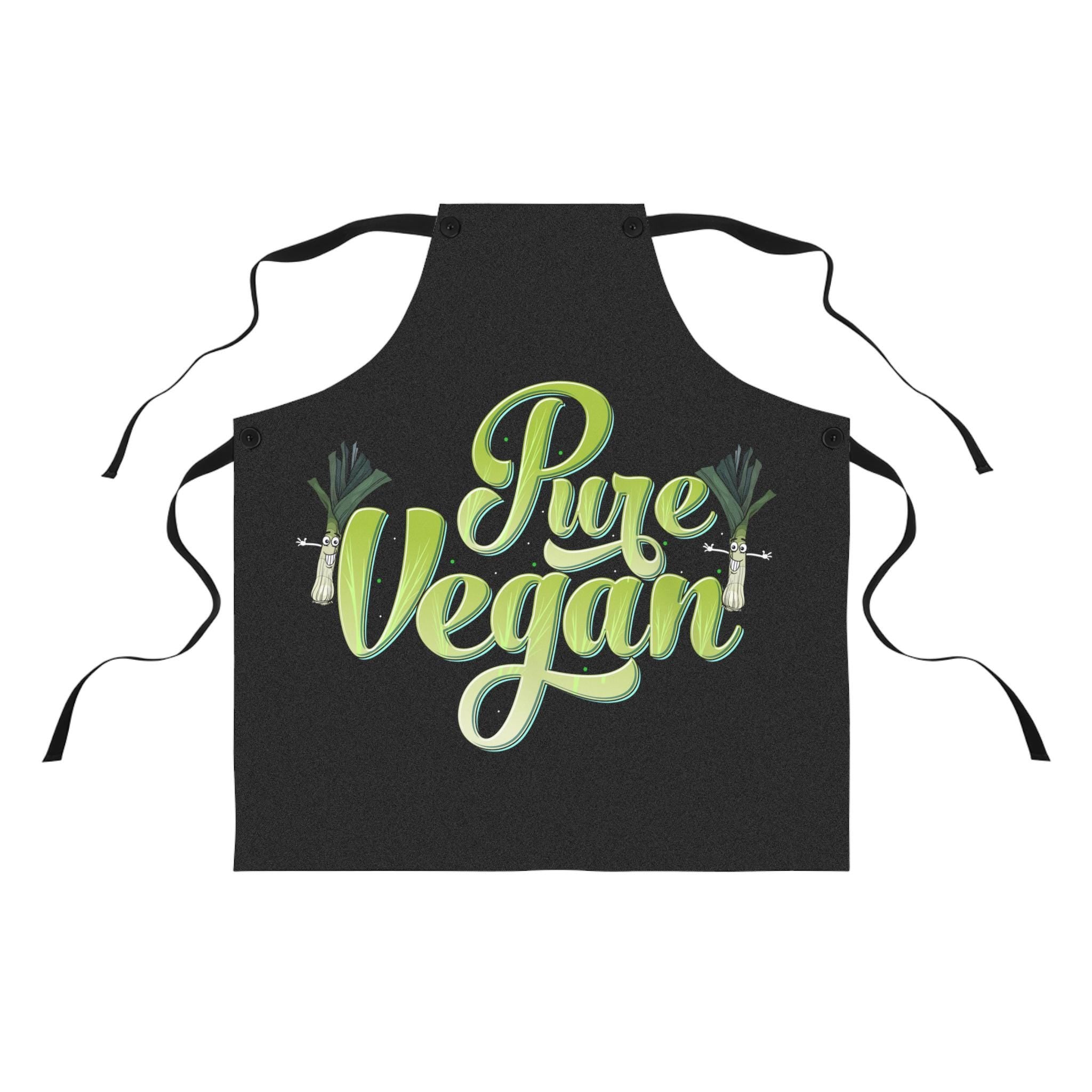 Vegan Black Apron: Eco-Friendly Herbivore Chef Gift