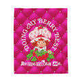 Retro 80s Strawberry Shortcake Throw Blanket - Cozy Velveteen Decor