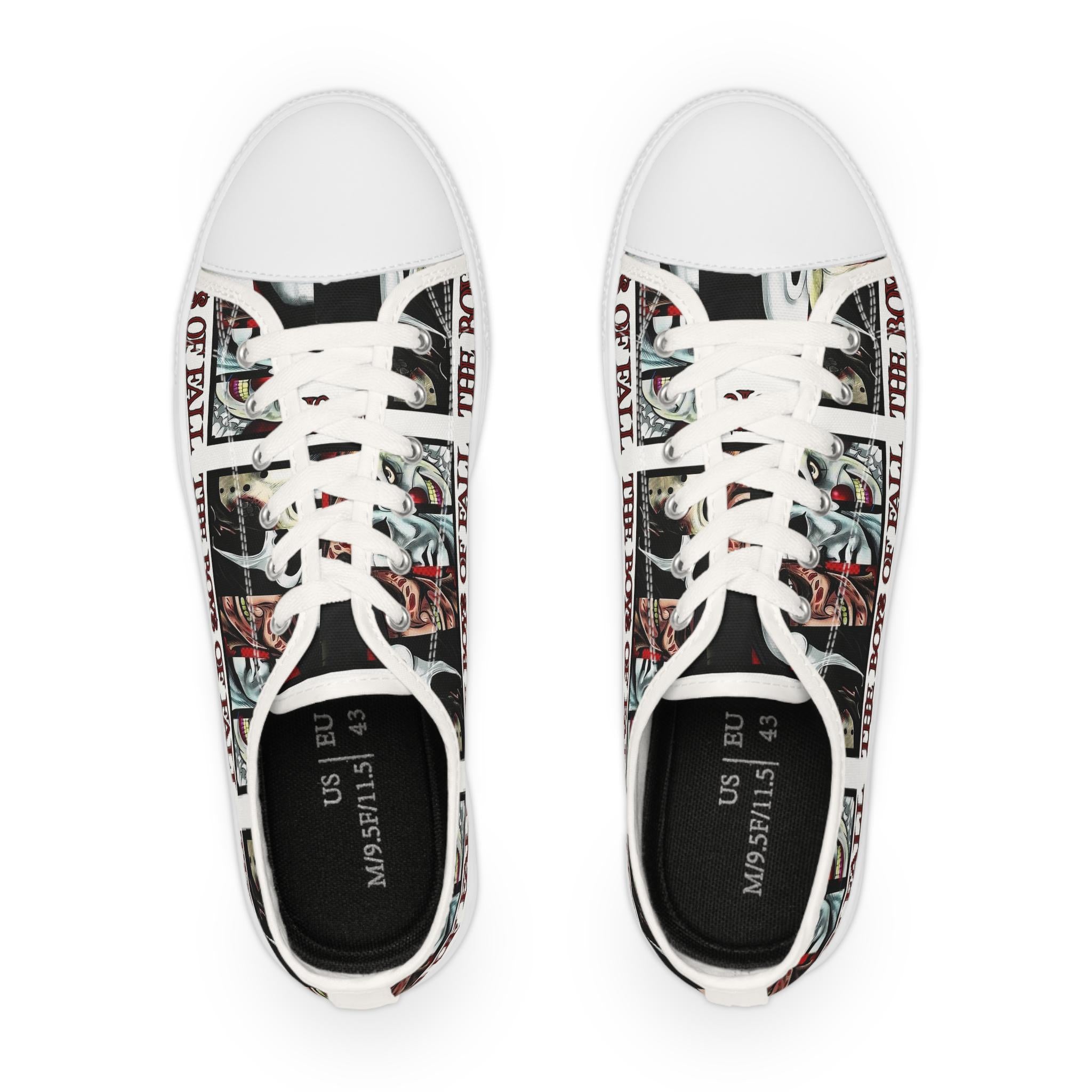 Boys of Fall Horror Movie Low Top Sneakers, Halloween Shoes