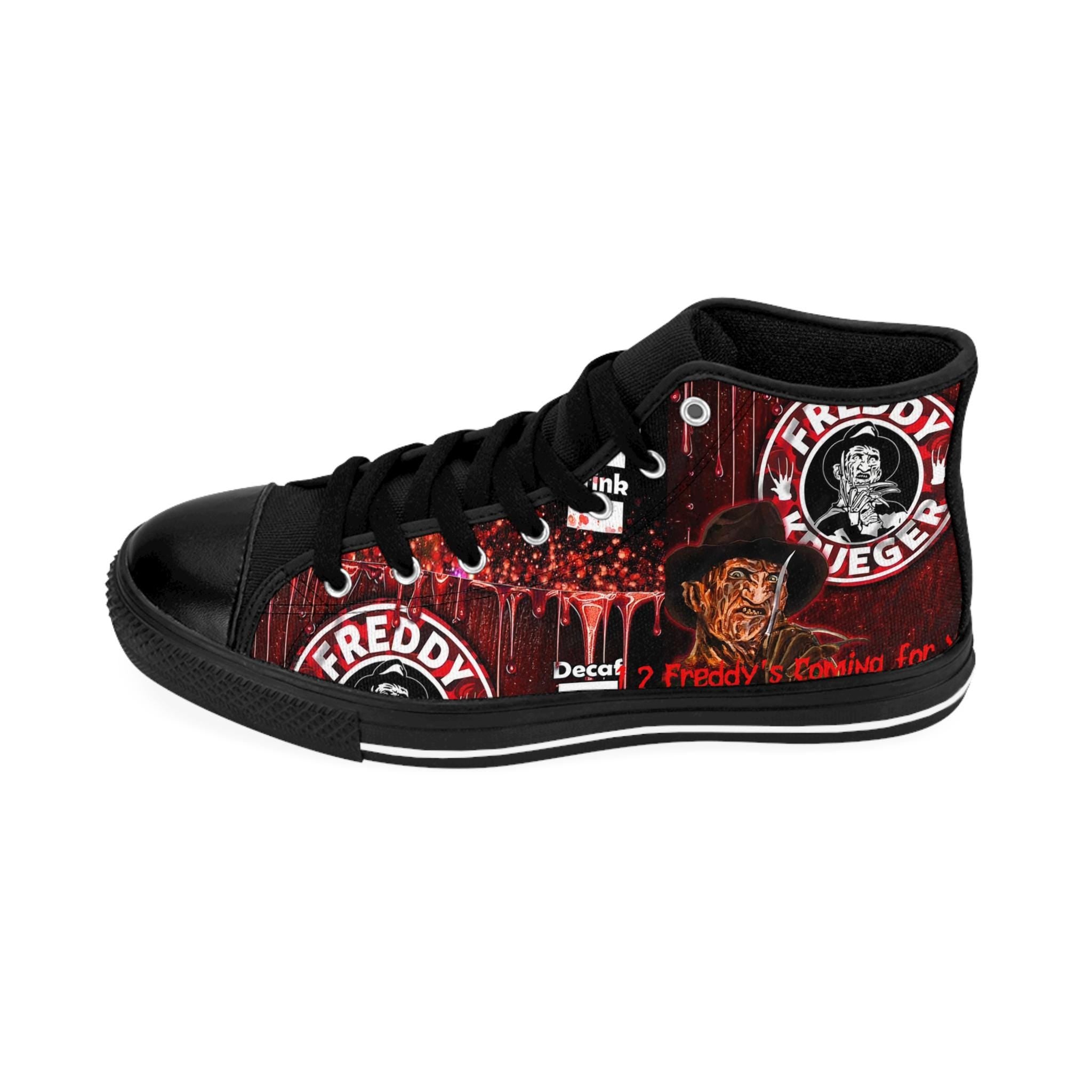 Freddy Krueger Coffee Sneakers, Horror Holiday Shoes