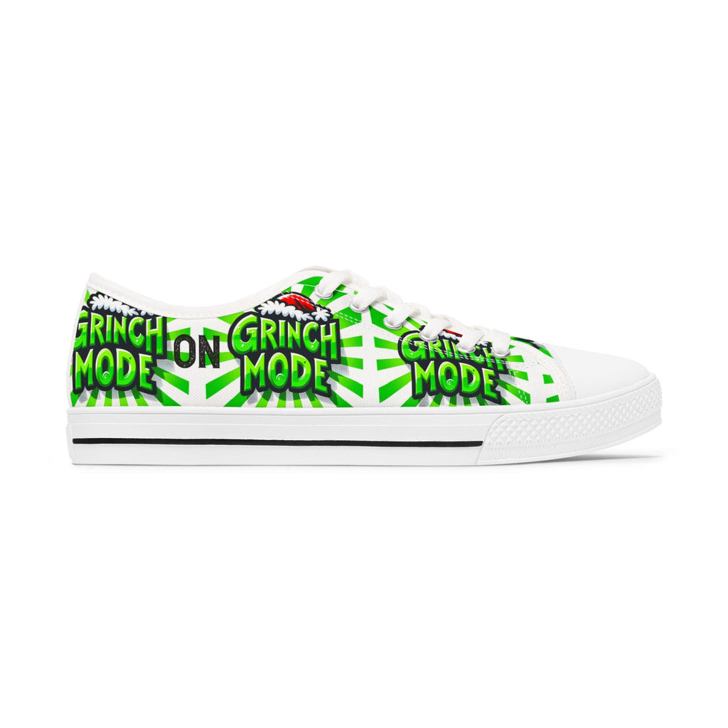 Grinch Mode Canvas Sneakers: Gothic Christmas Streetwear