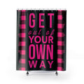 Pink Black Checkerboard Shower Curtain - 80s London Punk Bathroom Decor