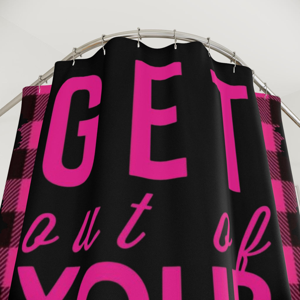 Pink Black Checkerboard Shower Curtain - 80s London Punk Bathroom Decor