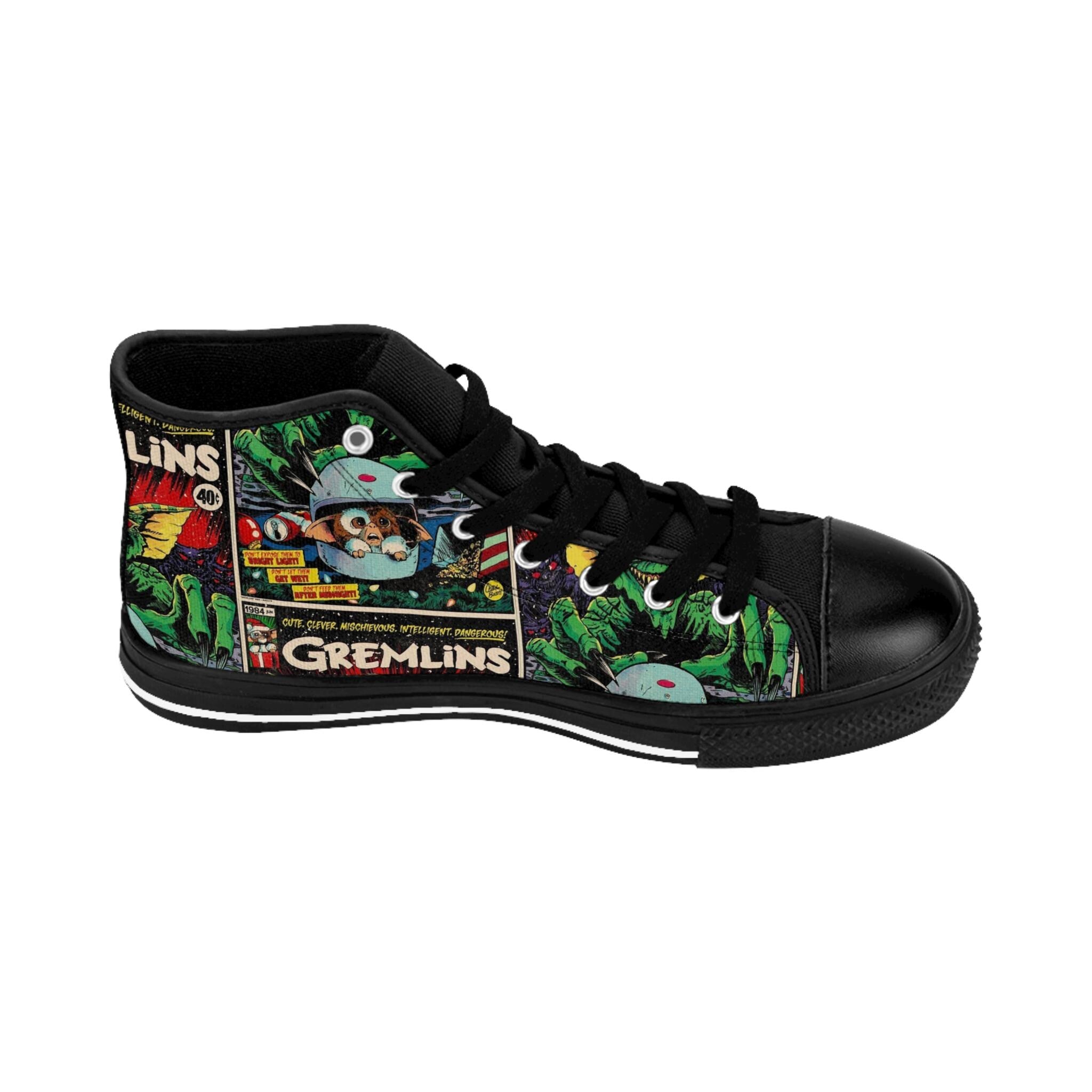 Gremlins Inspired Comic Book Style Retro Classics, Women's Shoes, Halloween Sneakers, Horror Lover Gift