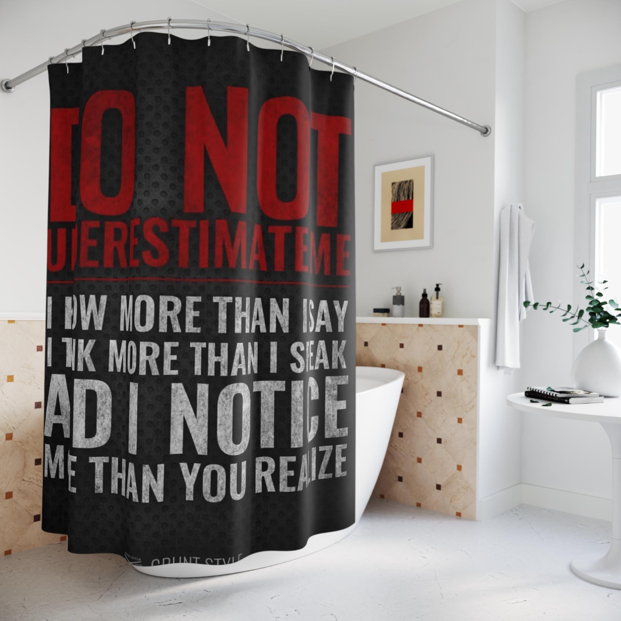 Empowerment Quote Shower Curtain, Motivational Bathroom Decor