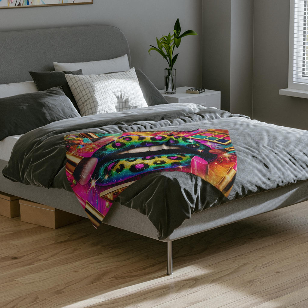 Colorful Makeup Artist Blanket - Vibrant Cosmetologist Throw