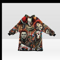 Retro Horror FRIENDS Blanket Pullover – Cozy Oversized Hoodie Featuring Myers, Chucky, Jason, Freddy & More