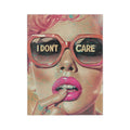 I Don't Care Girl Velveteen Blanket, Sarcastic Home Decor Throw