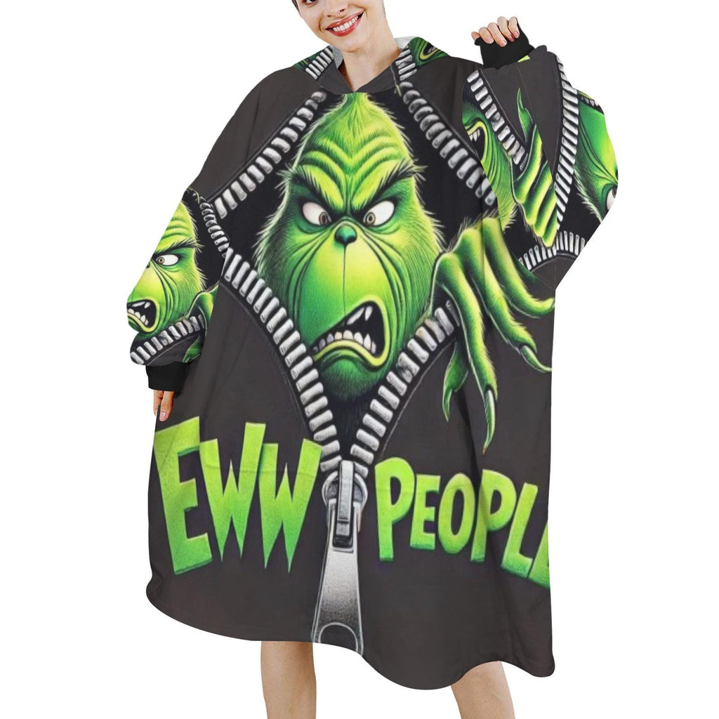 Eww People Blanket Pullover, Grinch Snuggle Blanket Sleepwear