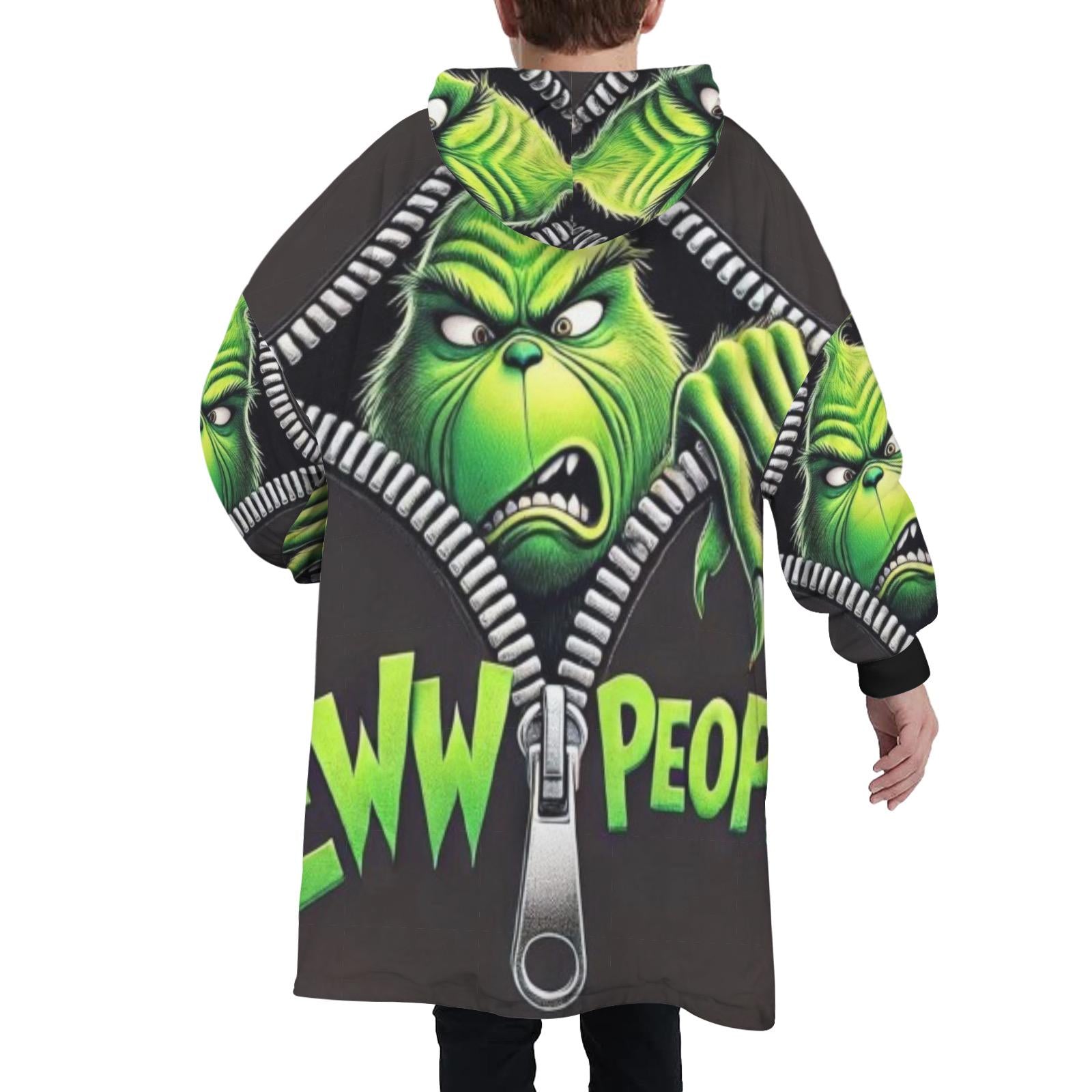 Eww People Blanket Pullover, Grinch Snuggle Blanket Sleepwear