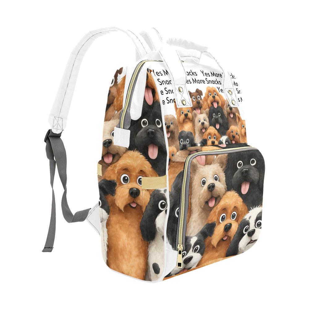 Yes More Snacks Happy Dog– Backpack Diaper Bag Camping gear Boho Backpack