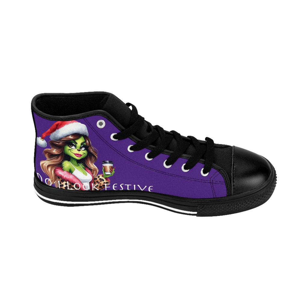 Purple Grinch Sneakers: Funny Sarcastic Women's High Tops