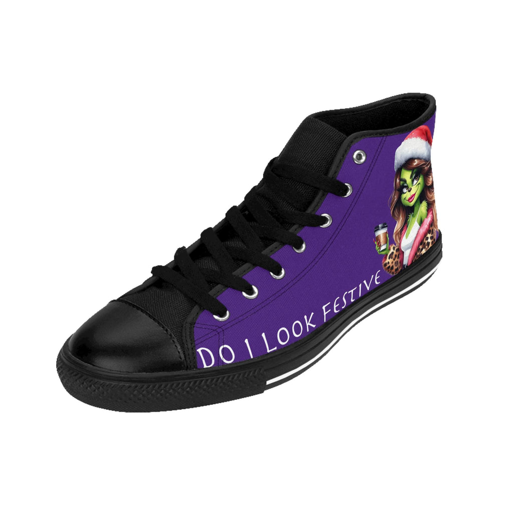 Purple Grinch Sneakers: Funny Sarcastic Women's High Tops