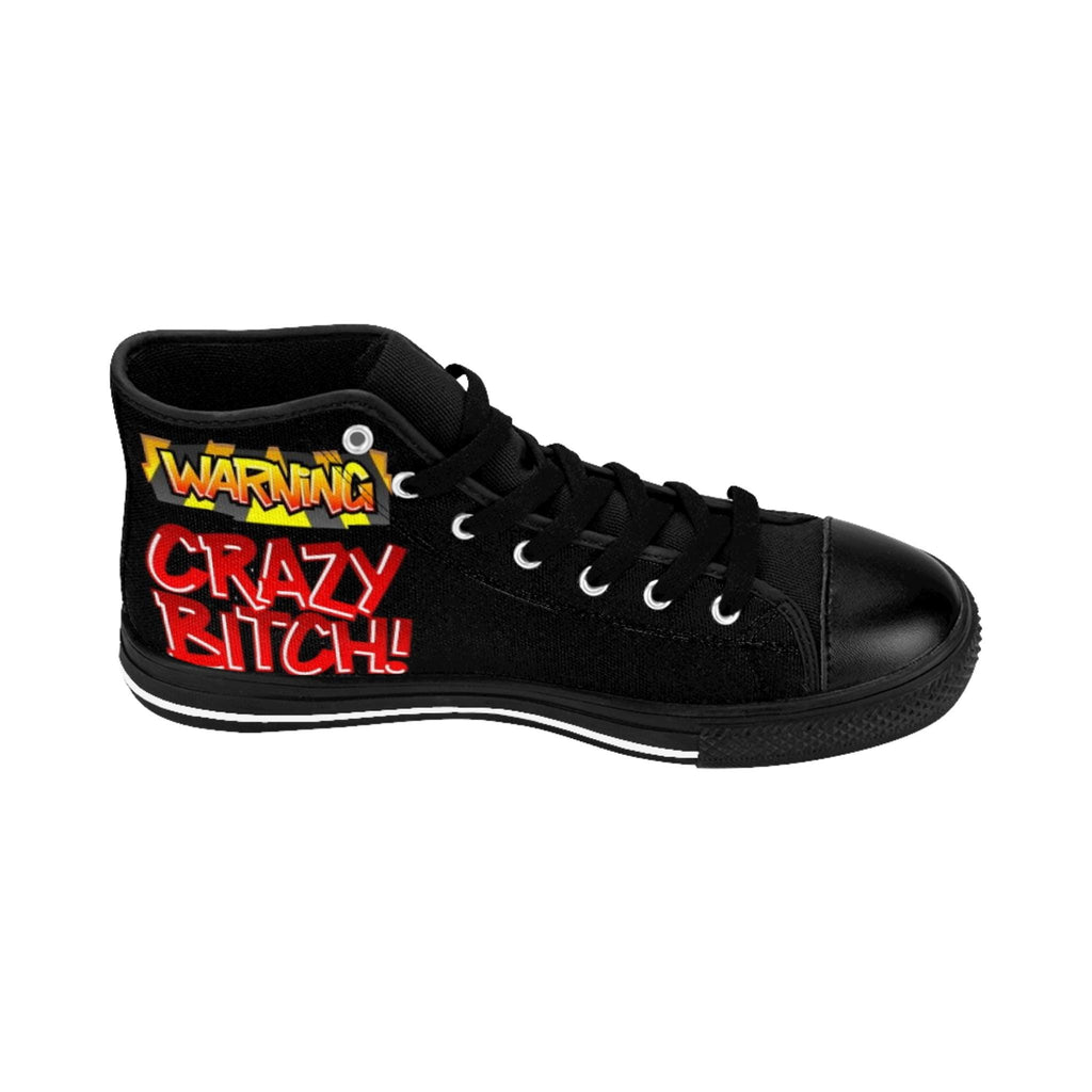 Warning: Crazy Bitch Unique Converse Inspired Trendy Retro Women's Shoes