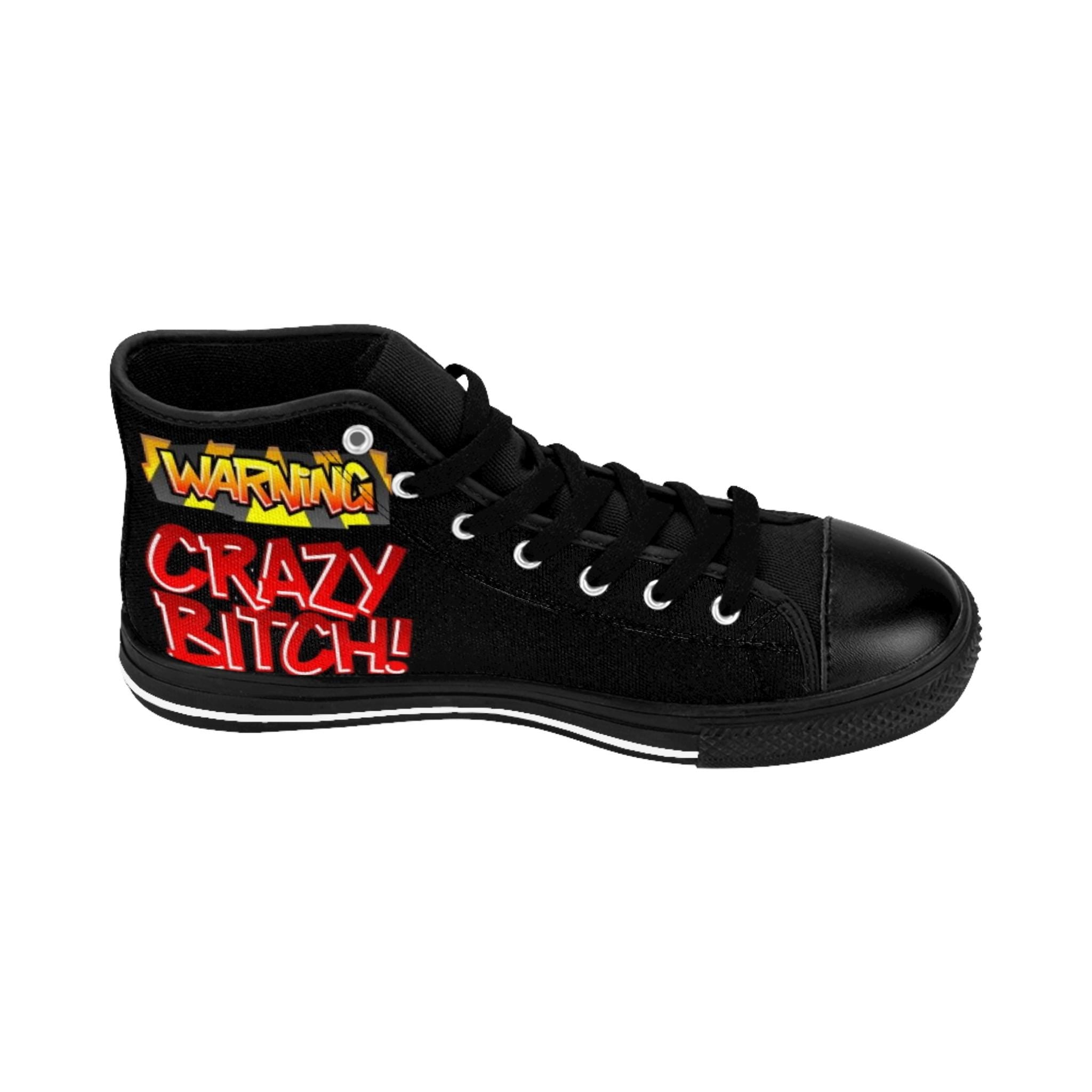 Warning: Crazy Bitch Unique Converse Inspired Trendy Retro Women's Shoes