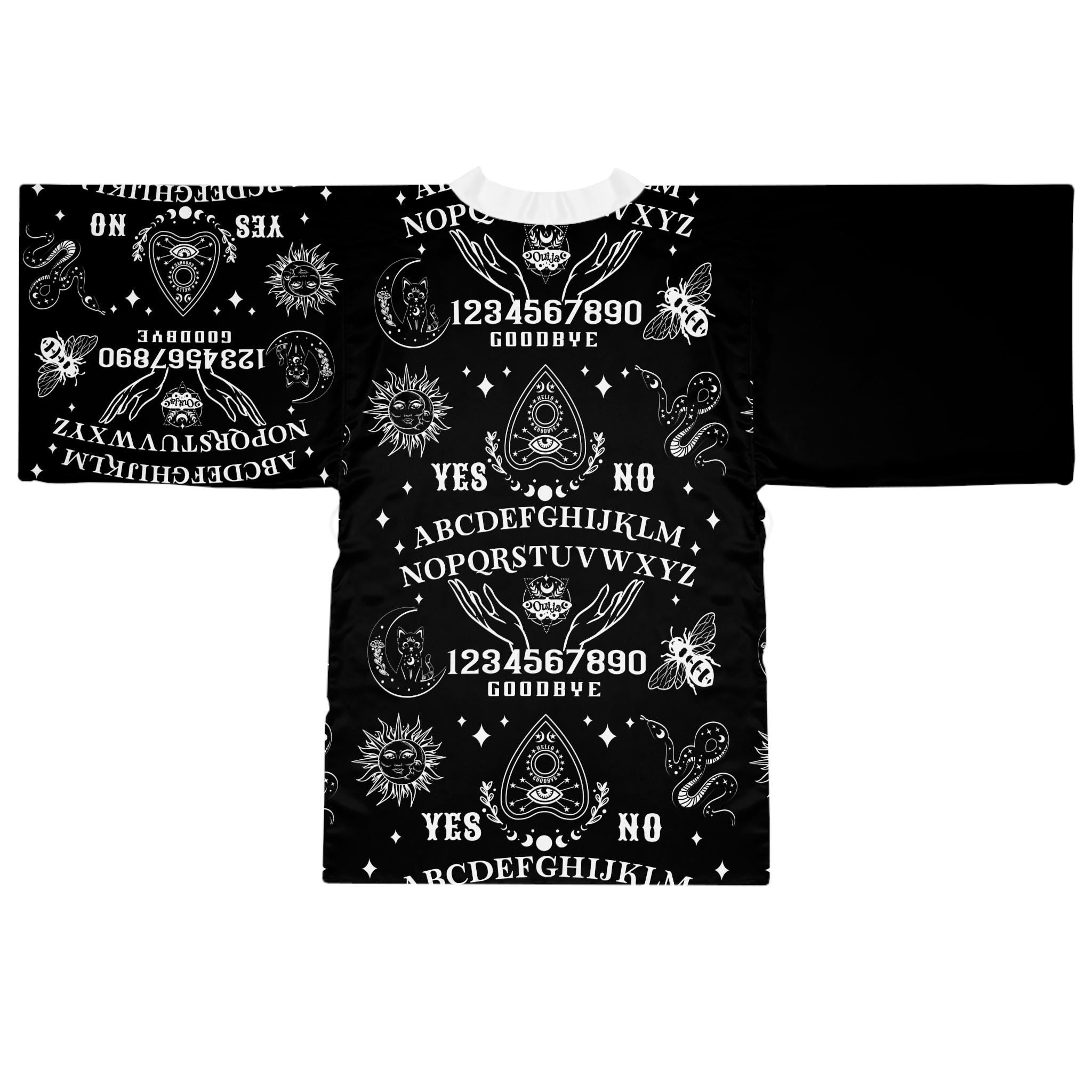 Ouija Board Kimono Robe: Gothic Halloween Spirit Board Design