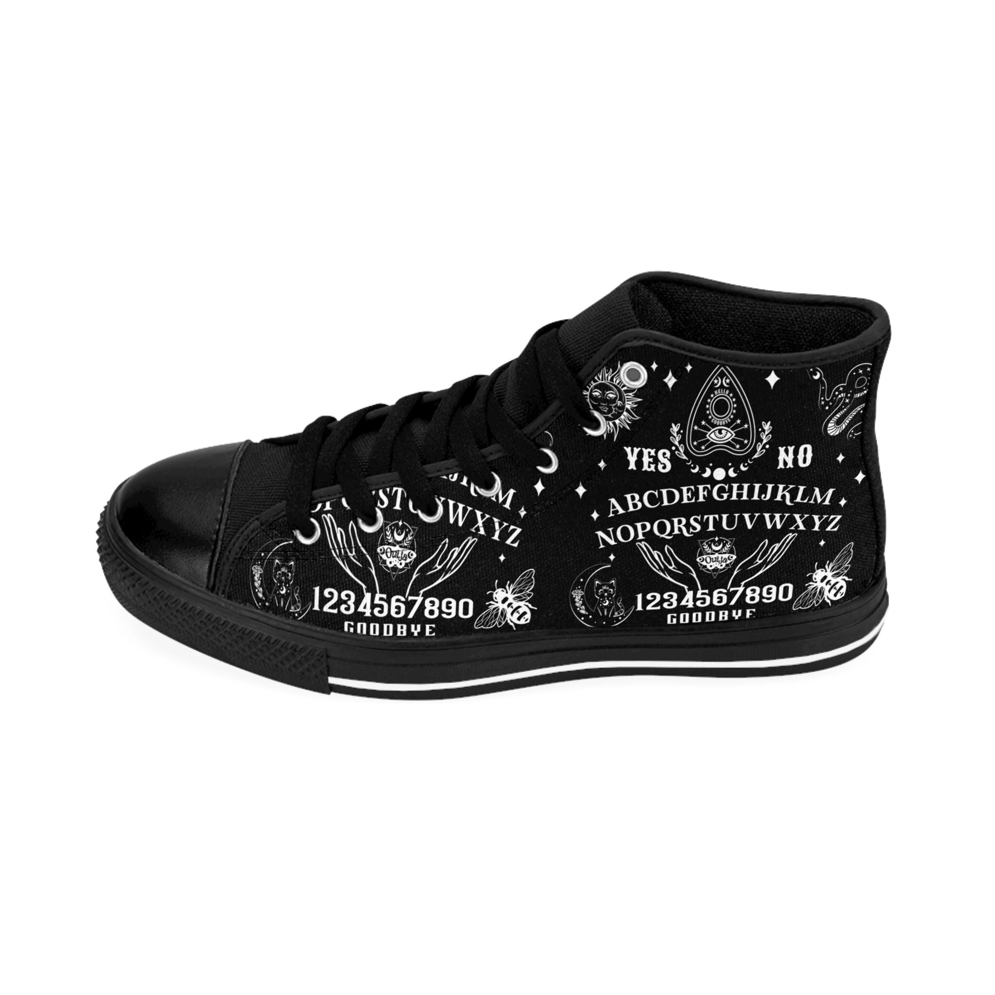 Ouija Board High Top Sneakers: Gothic Occult Shoes