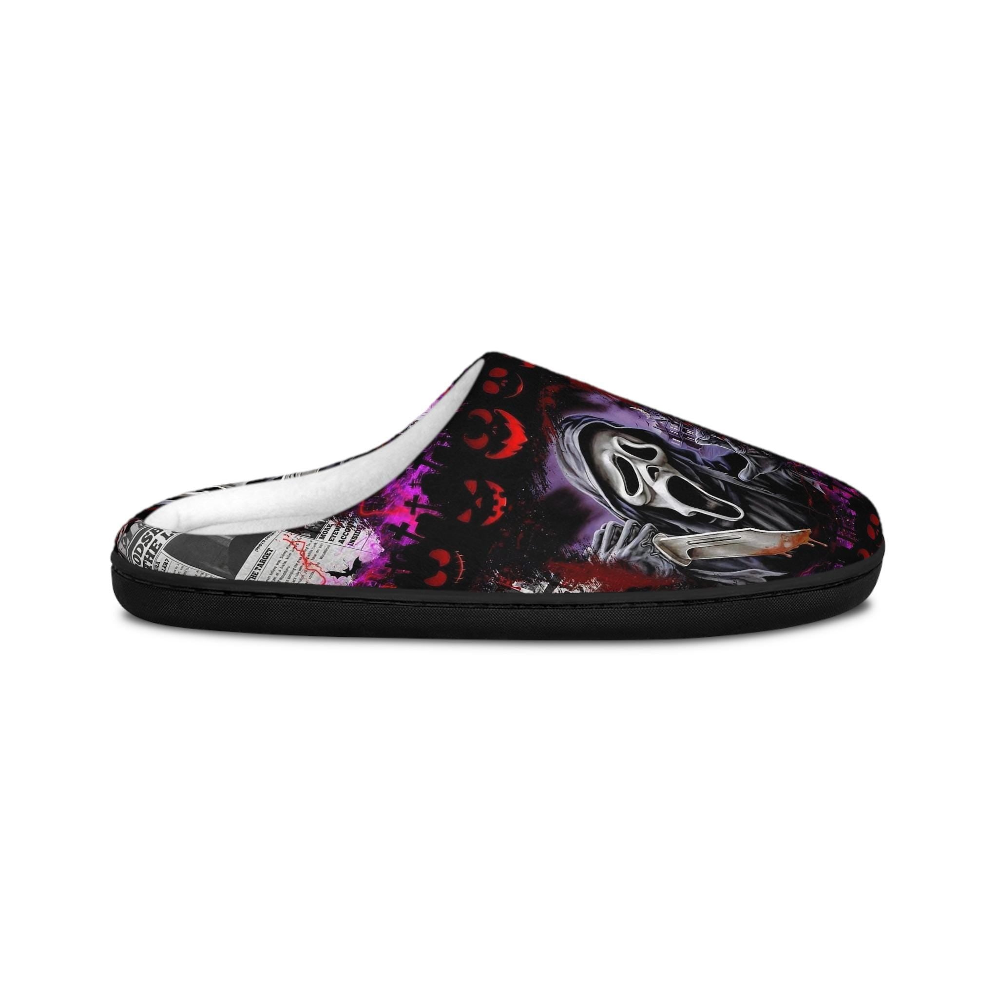 Men's Scream Movie Slippers: Horror Fan Lounge Shoes