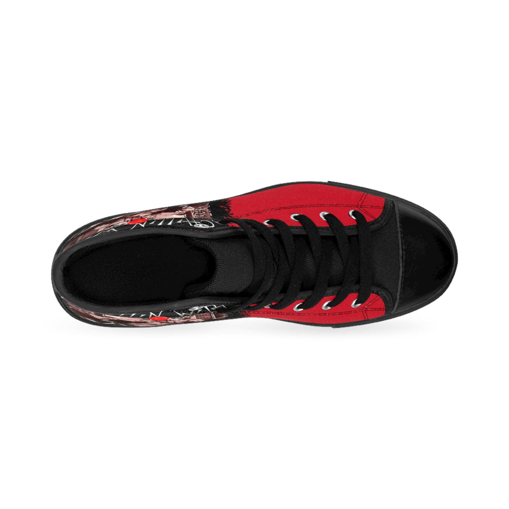 Red Villains Canvas Sneakers: Women's Edgy Fashion