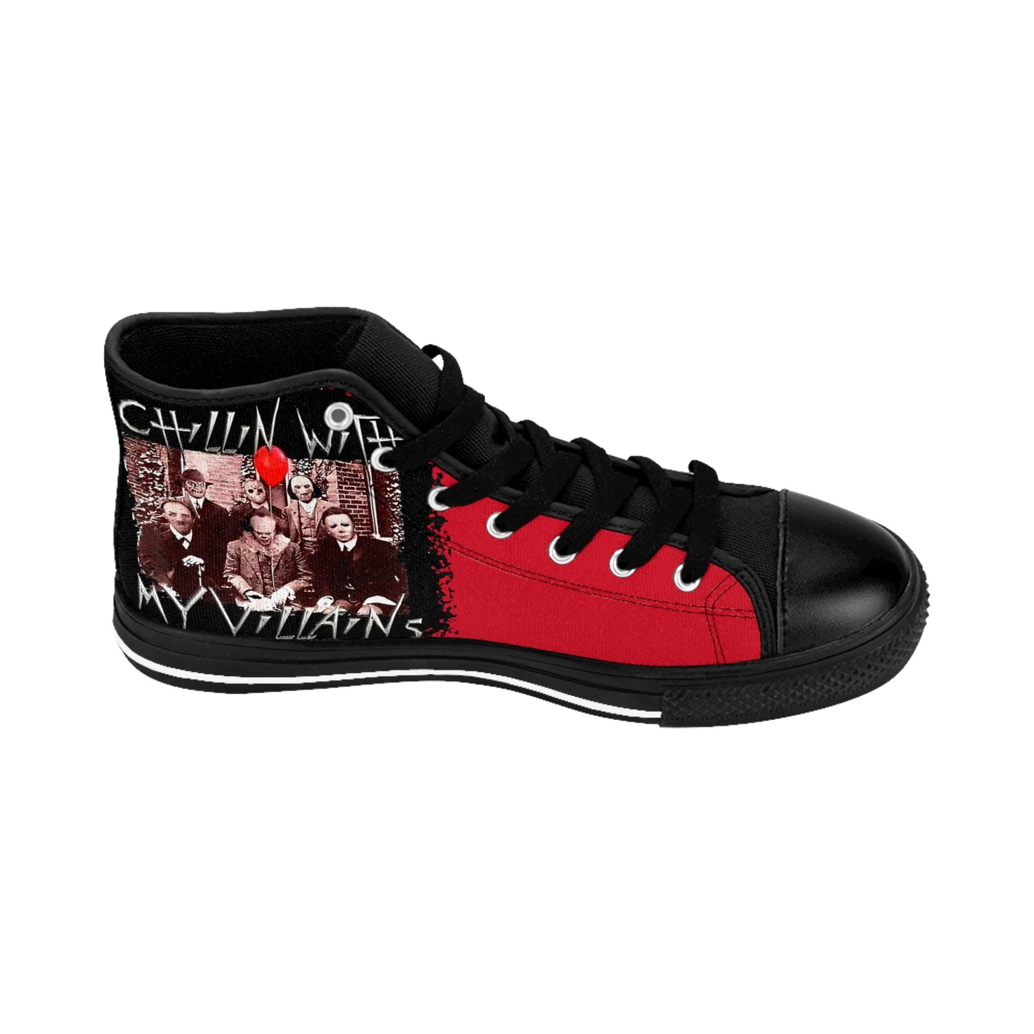 Red Villains Canvas Sneakers: Women's Edgy Fashion