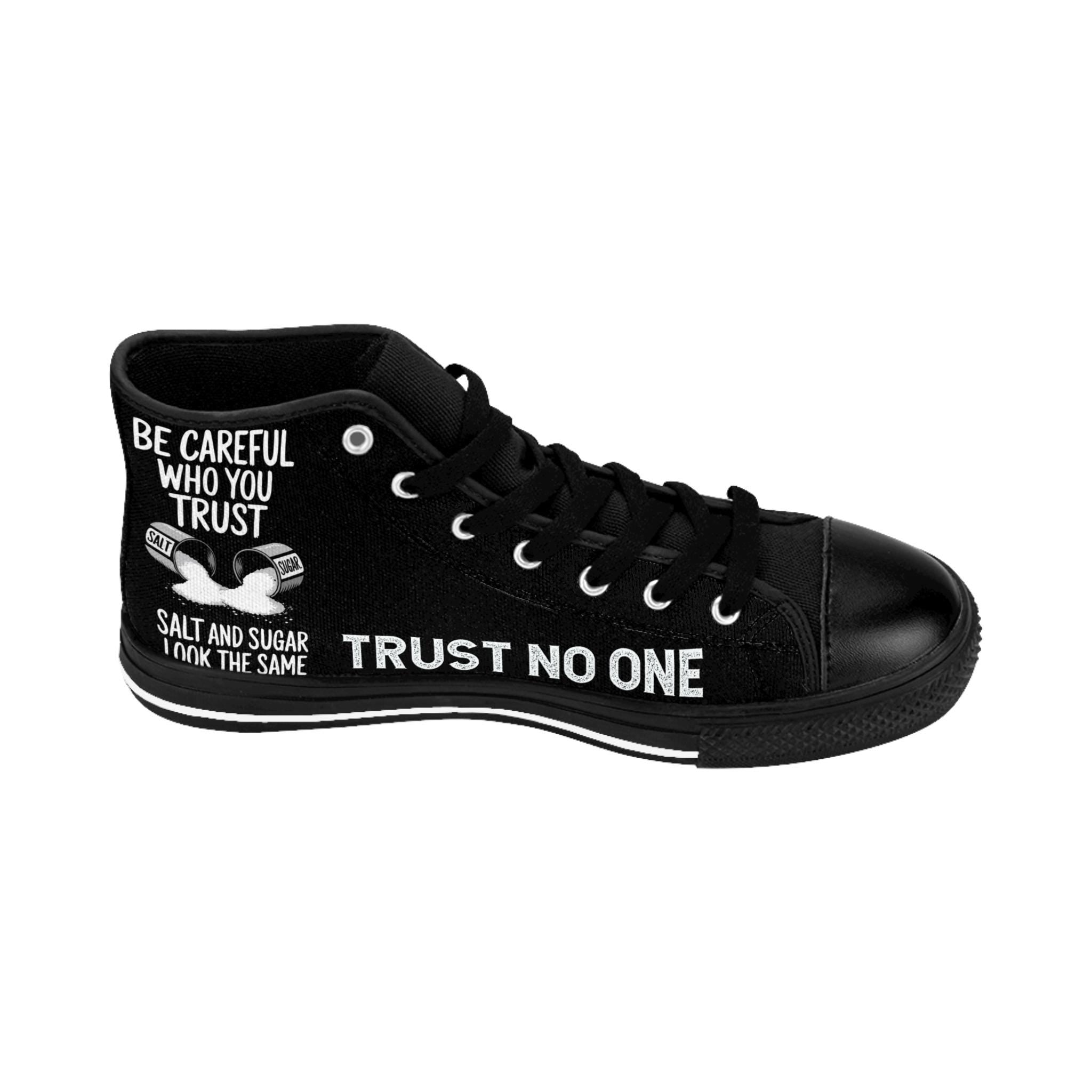 Be Careful Trust, Women's Fashion Shoes, Statement Sneaker, Trust Inspirational Footwear