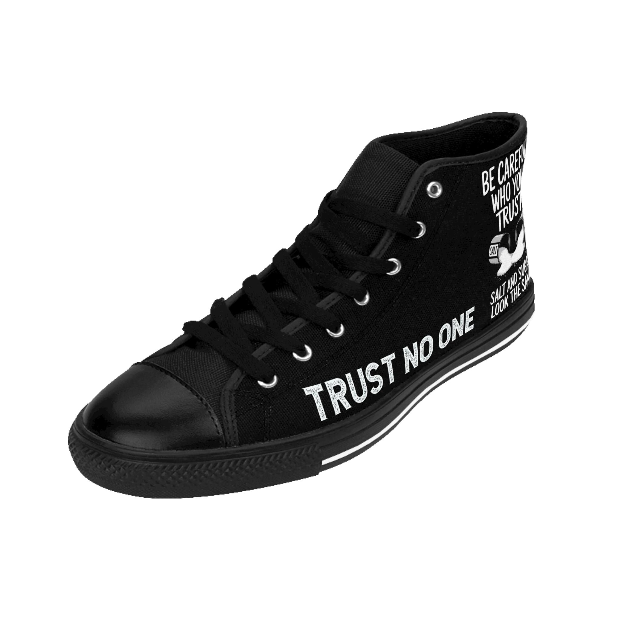 Be Careful Trust, Women's Fashion Shoes, Statement Sneaker, Trust Inspirational Footwear