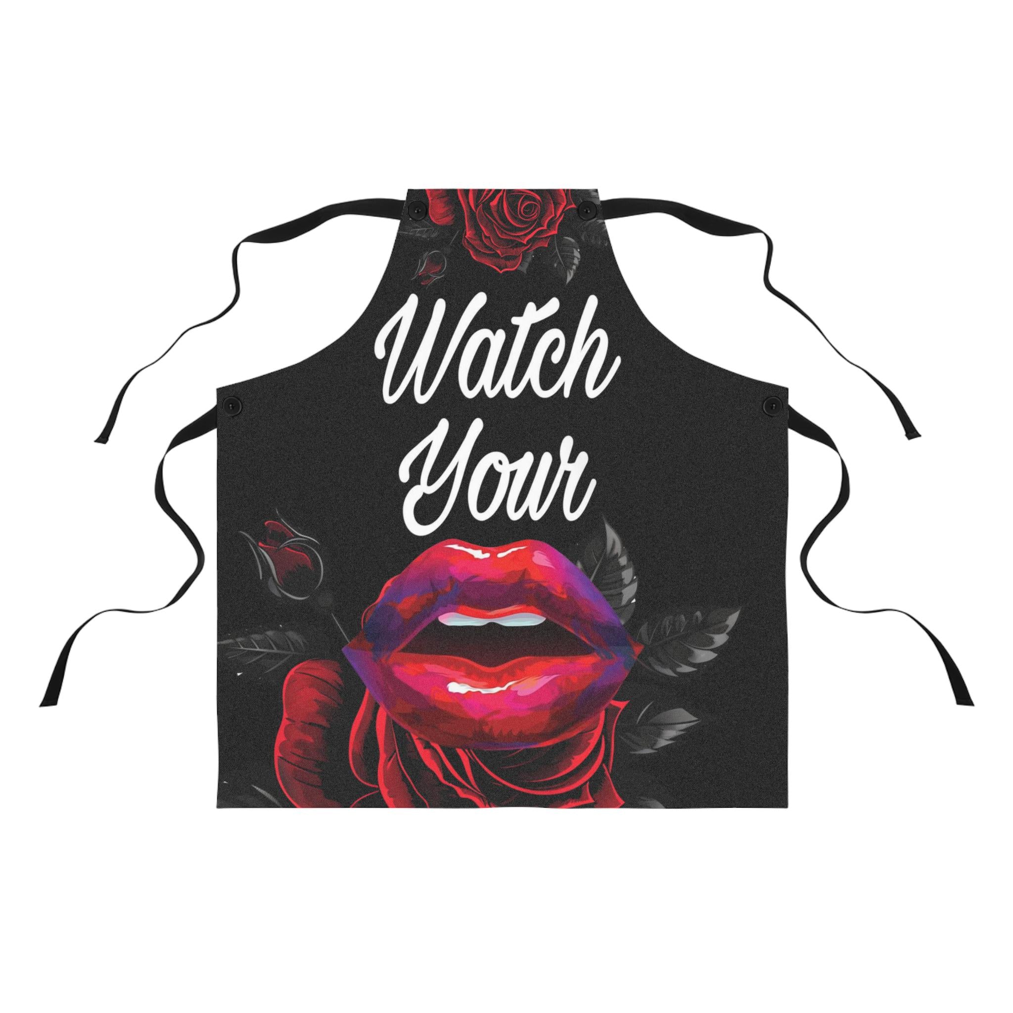 Funny Kitchen Apron for Adults: Watch Your Mouth Quote