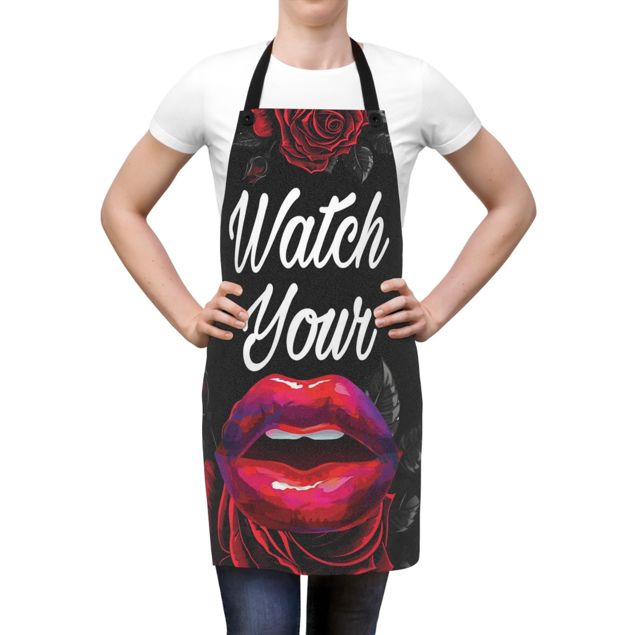 Funny Kitchen Apron for Adults: Watch Your Mouth Quote