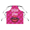 Killer Pink Kitchen Apron, Watch Your Mouth Design
