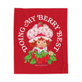 Strawberry Shortcake Plush Blanket: Red Velveteen Throw
